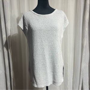 Banana Republic White Textured Tank Top